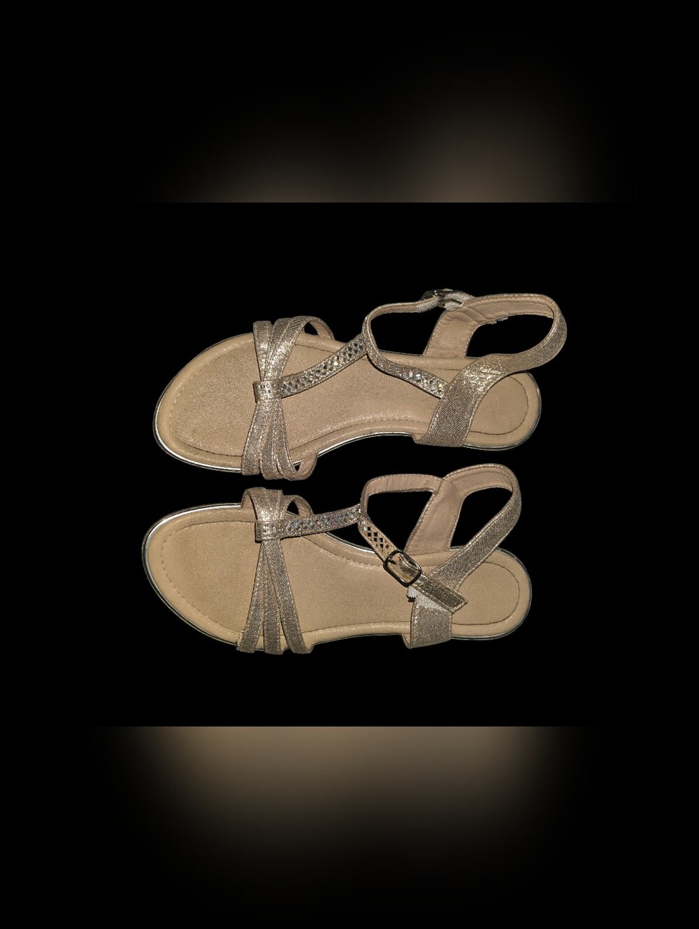 9/2/16. Women’s Gold Strappy Comfort Sandals